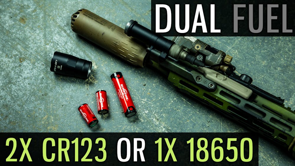 Dual Fuel 2x CR123 or 1x 18650