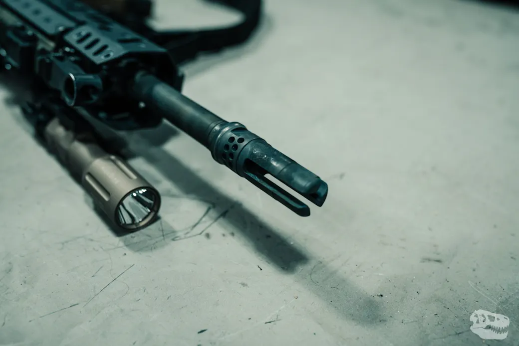 Installed 7.62 SureFire 3-Prong Warcomp