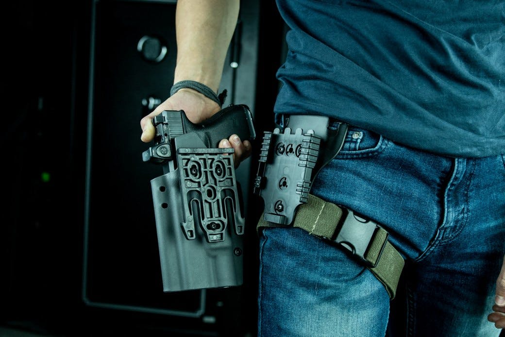 T.REX ARMS - Our Ragnarok holster mounted to a Safariland UBL mid ride and  the QLS system. This entire system can be purchased on our site and ships  within just a couple