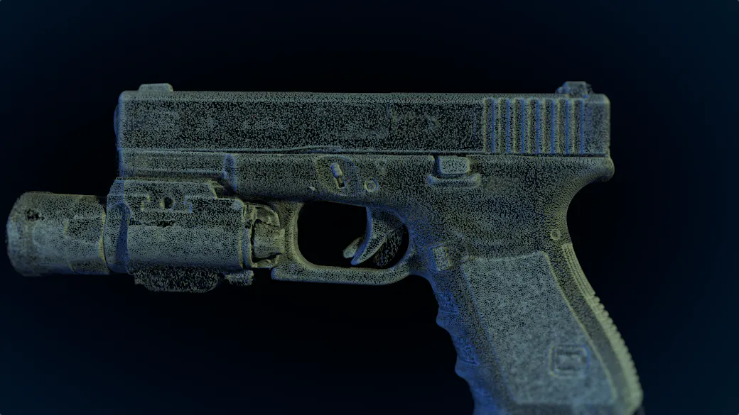3D scan of a Glock with SureFire X300 weapon light