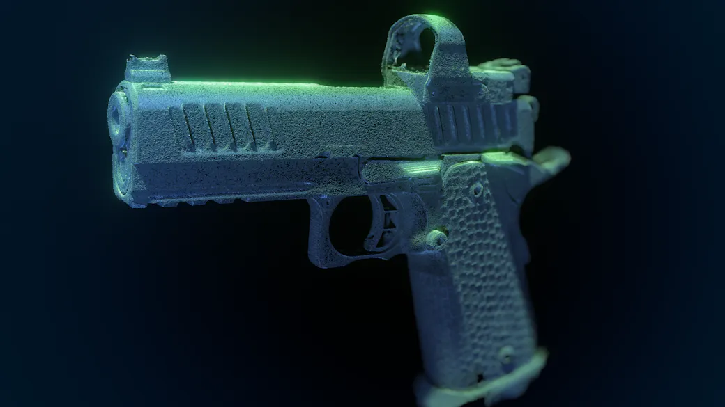 3D scan of a Staccato pistol, side profile