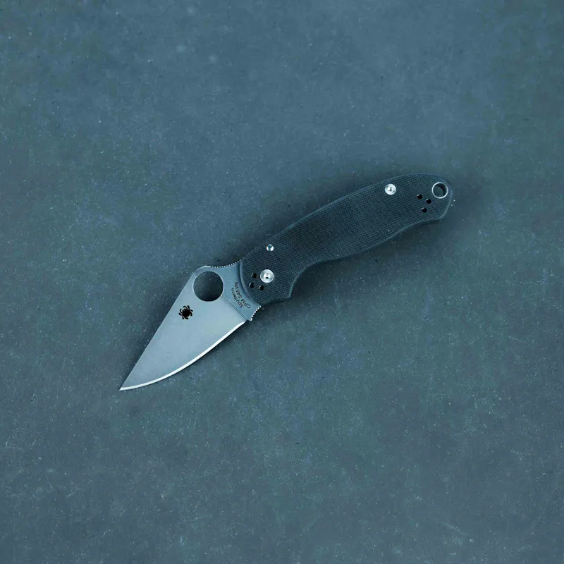 Spyderco Para 3 Knife - CPM S45VN Steel, Plain Edge, Black G-10