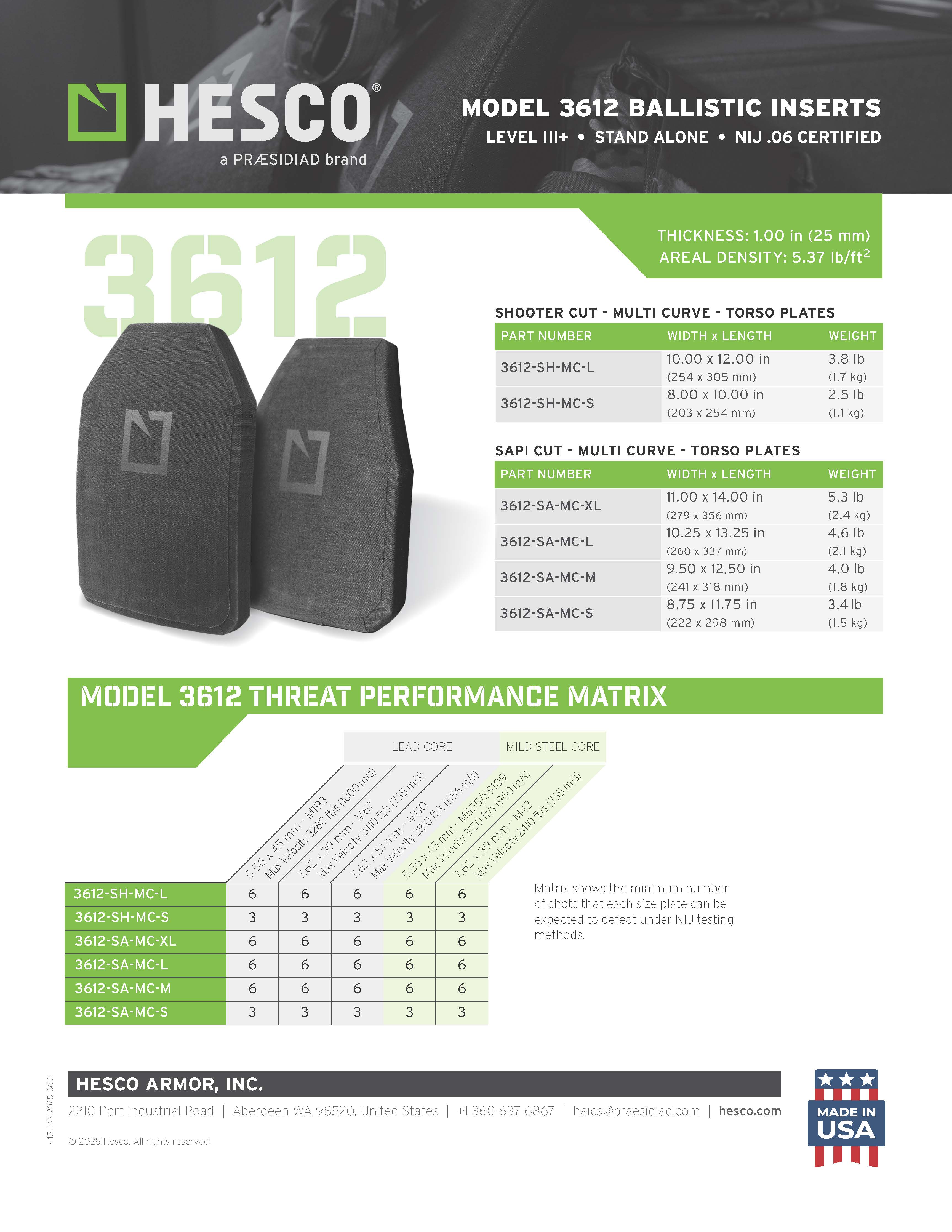 HESCO 3612 Level III+ Plate Set