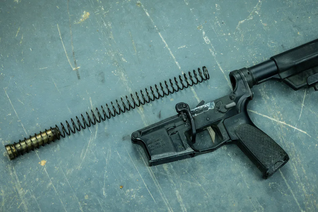AR-15 buffer system and castle nut inspection
