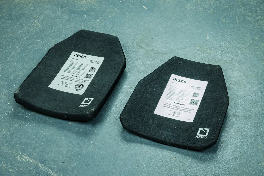 Multi-curve Hesco 3810 left, single-curve Hesco L210 right