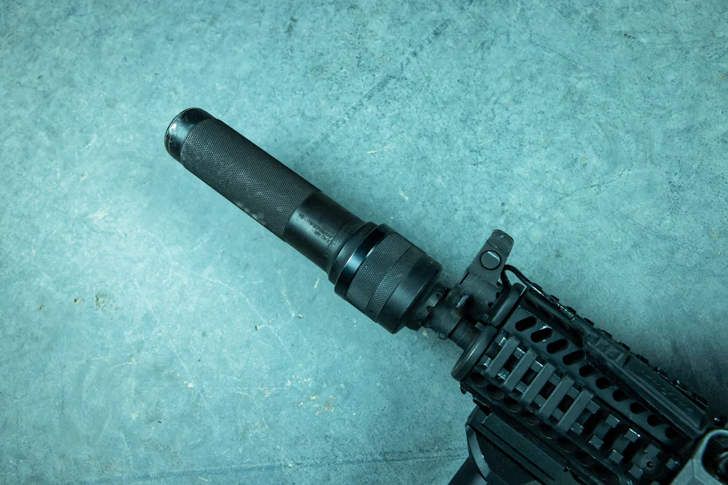Dead Air Wolverine suppressor on AKS-74U