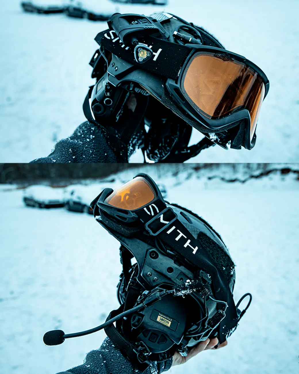 Team Wendy helmet with Smith snow goggles